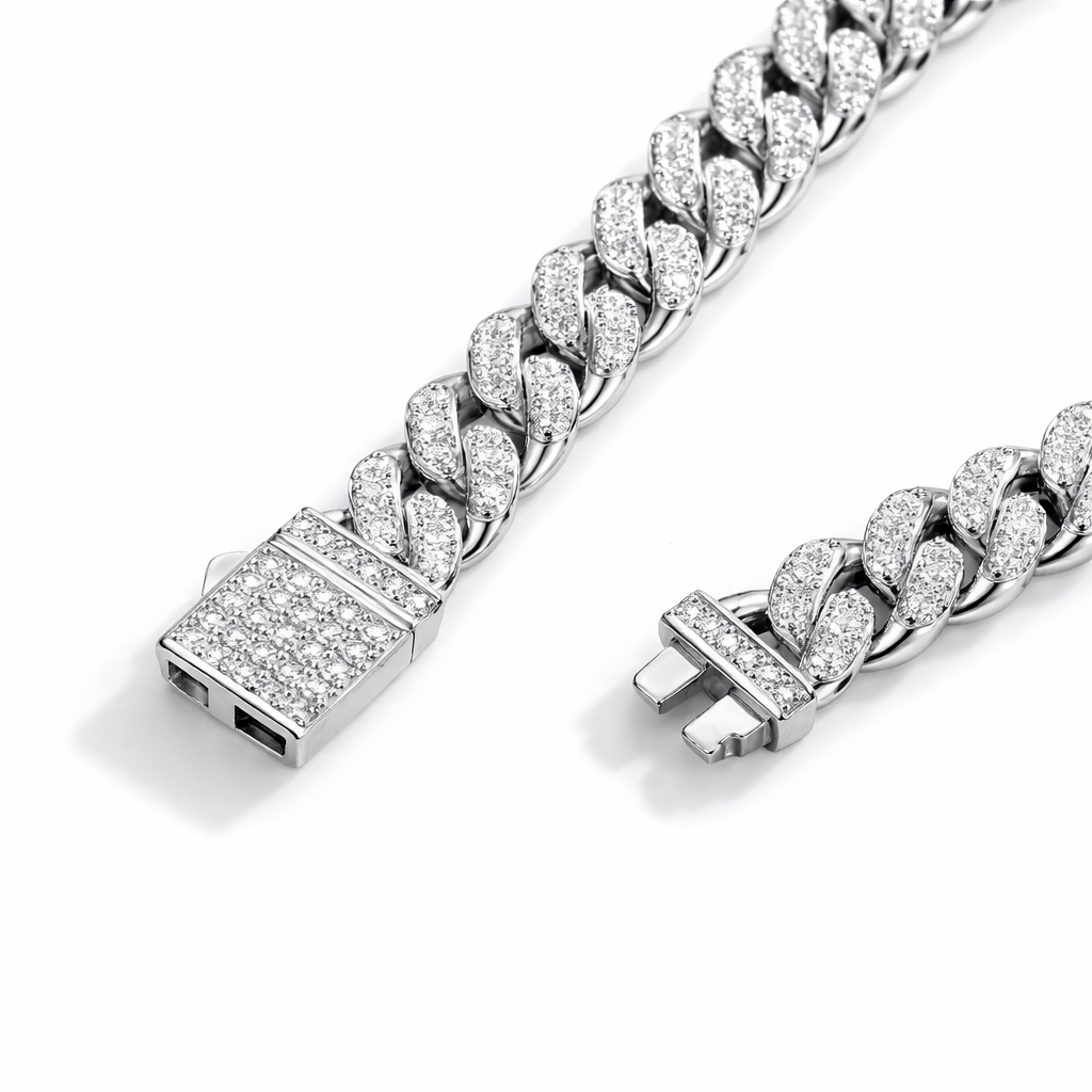 8mm Cuban Bracelet S925 18K Gold Plated