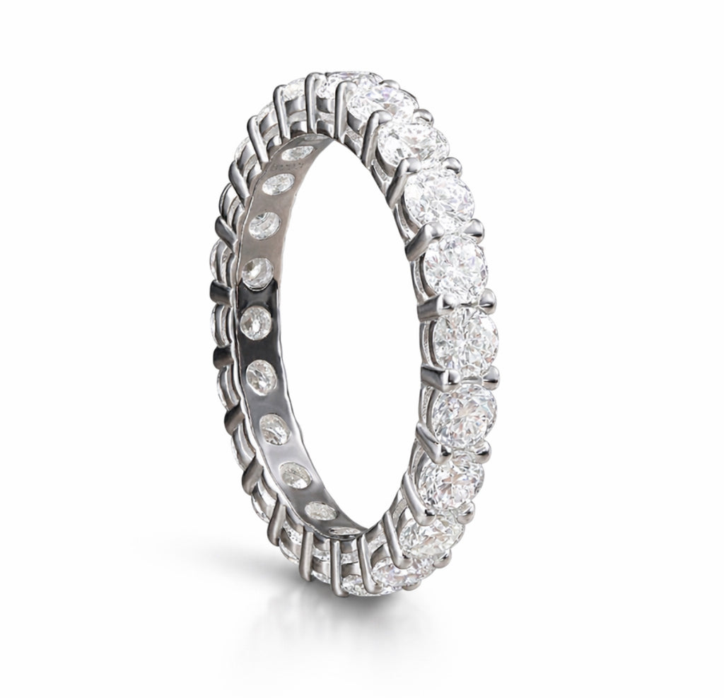 3mm Tennis Ring S925 18K White Gold Plated