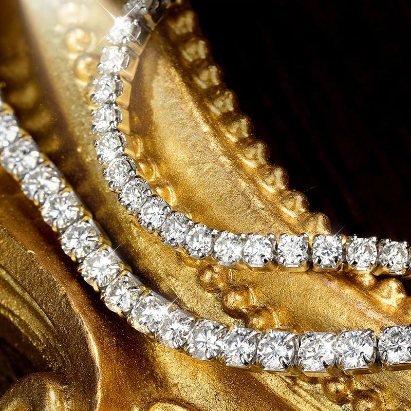 1.5/2mm Tennis Bracelet S925 18k White Gold Plated