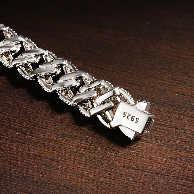 8mm Cuban Bracelet S925 18K Gold Plated