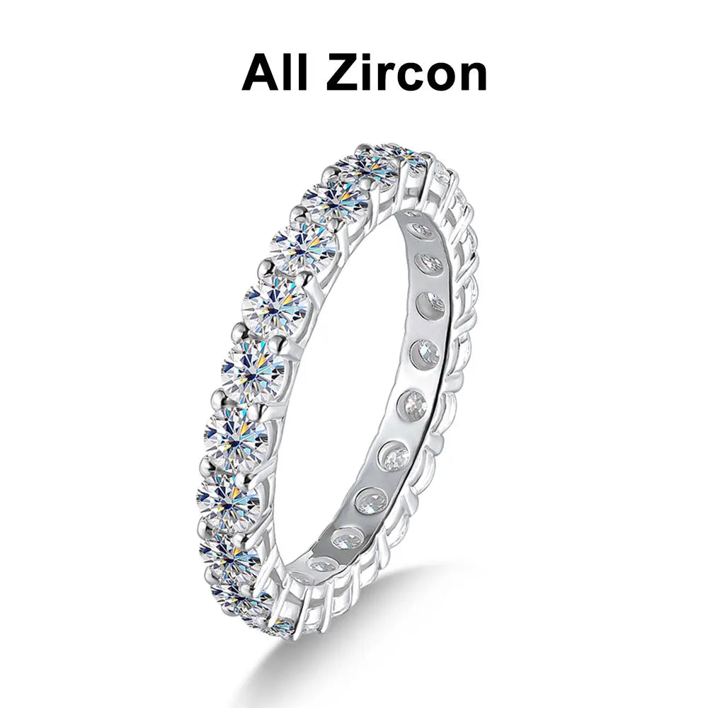 3mm Tennis Ring S925 18K White Gold Plated